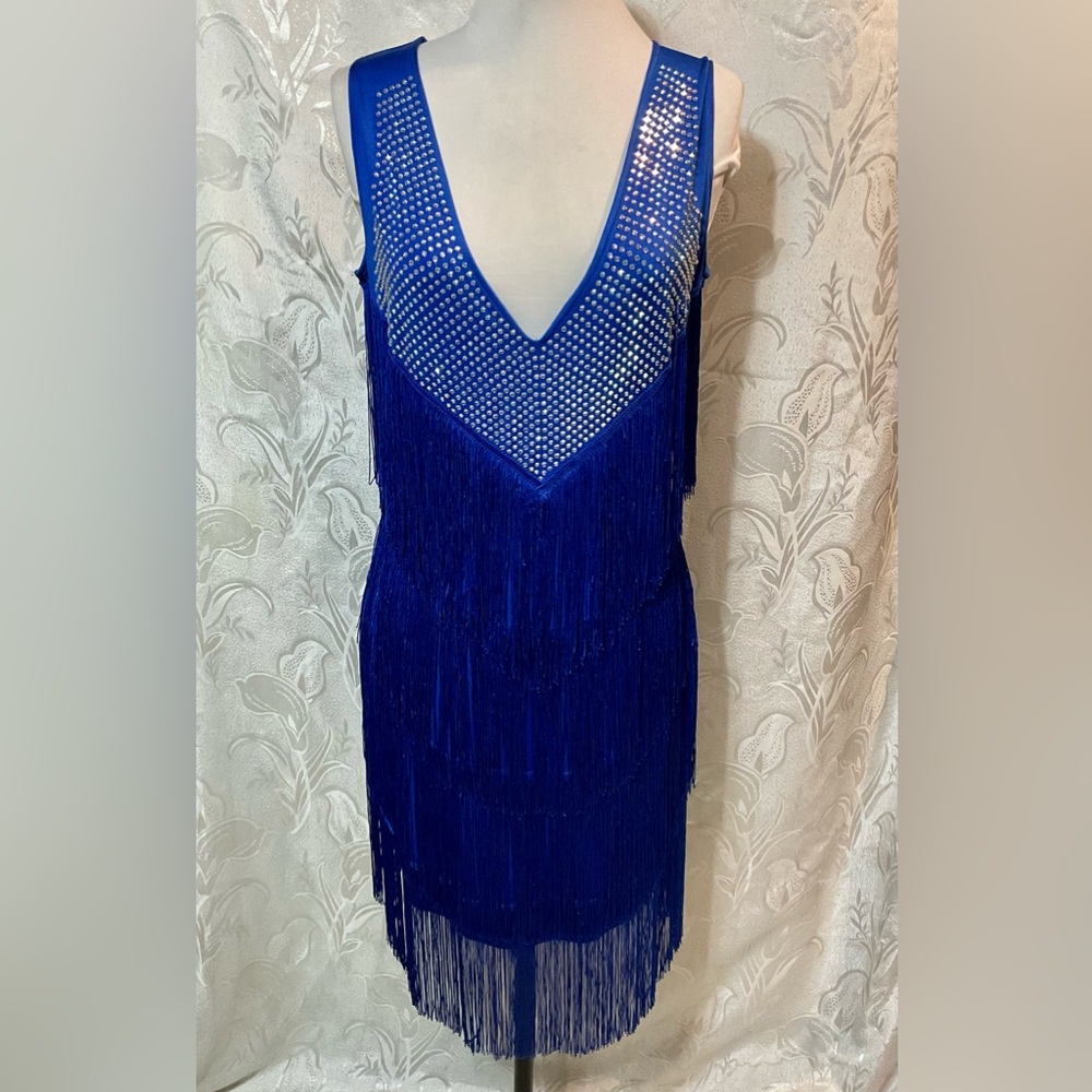 Blue Flapper Performance Competition Dress